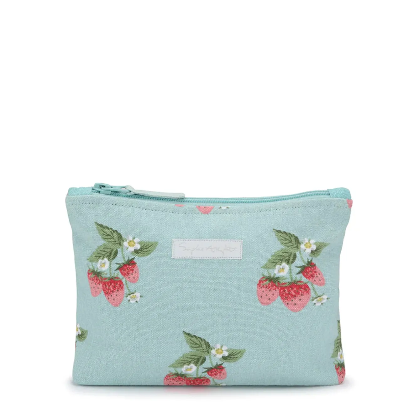 Sophie Allport Bags-Strawberries Blue Large Canvas Wash Bag