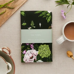 Catherine Lewis Tea|Tea Towels-Summer Garden Tea Towel - Dark Green