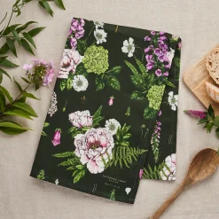 Catherine Lewis Tea|Tea Towels-Summer Garden Tea Towel - Dark Green