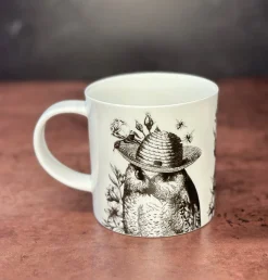 Repeat Repeat Animals|Animals-Sunday Best Owls Bone China Mug - White