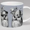 Repeat Repeat Animals|Animals-Sunday Best Owls Bone China Mug - Grey
