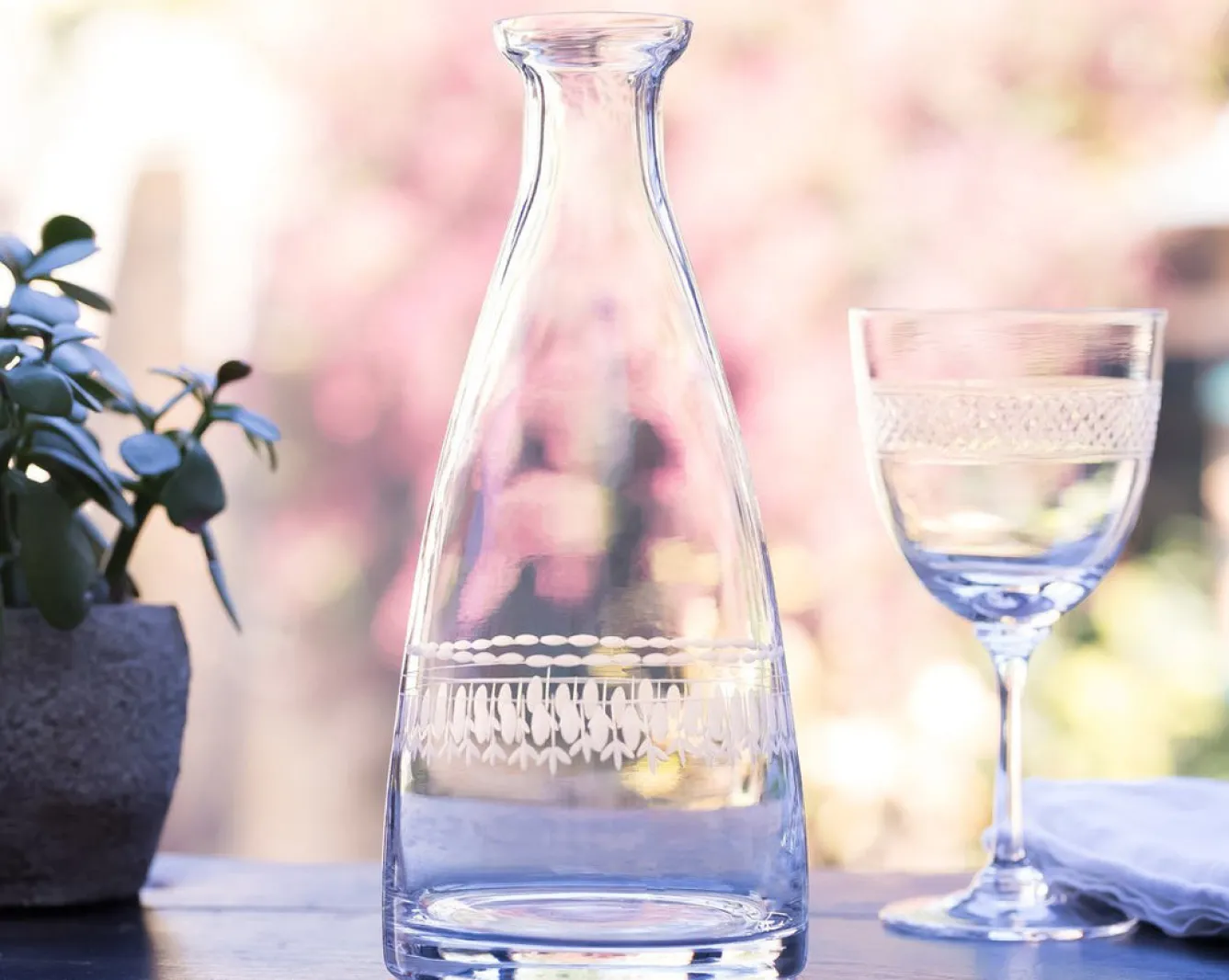 The Vintage List Glassware-Table Carafe with Ovals Design by