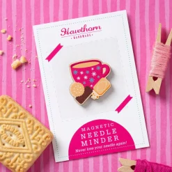 Hawthorn Handmade Crafts-Tea & Biscuits Magnetic Needle Holder