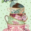 Madame Treacle Greeting Cards-Teacups Glitter Greetings Card