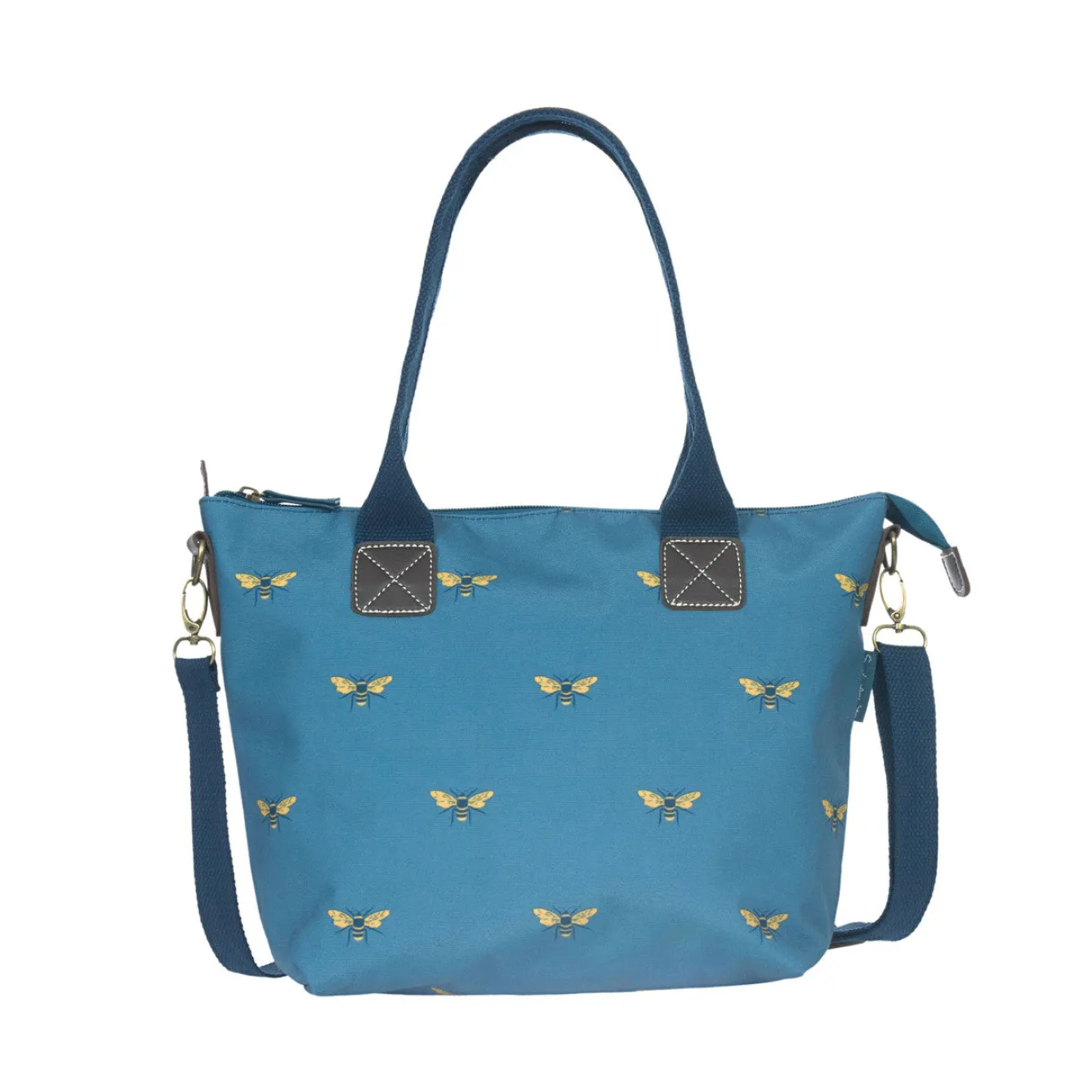 Sophie Allport Bags-Teal Bees Mini Oundle Bag