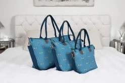 Sophie Allport Bags-Teal Bees Mini Oundle Bag