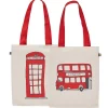 Victoria Eggs Bags-Telephone Box and London Bus Canvas Tote Bag