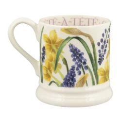 Emma Bridgewater Flowers & Garden-Tete-A-Tete & Grape Hyacinth 1/2 Pint Mug