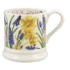 Emma Bridgewater Flowers & Garden-Tete-A-Tete & Grape Hyacinth 1/2 Pint Mug