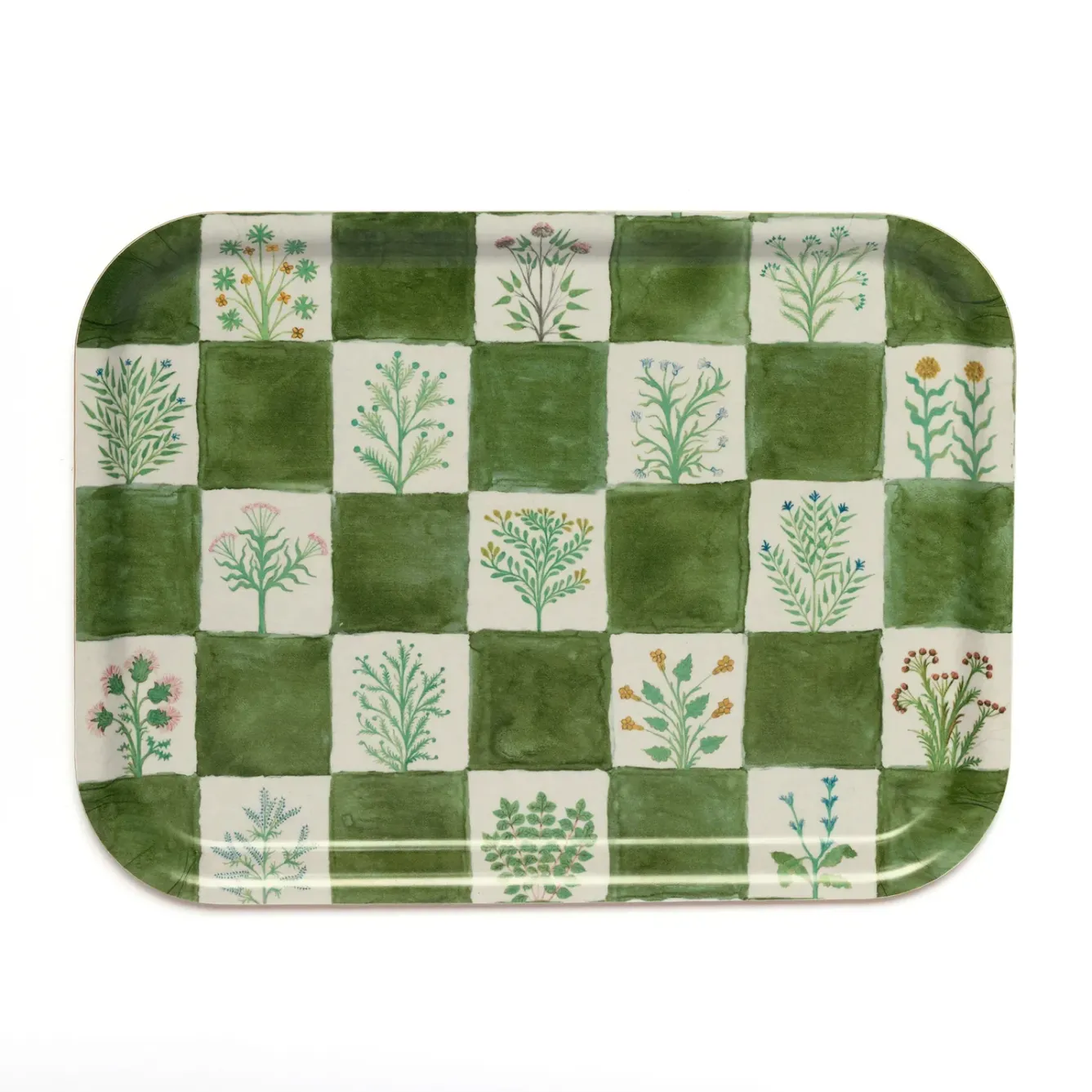 Roomytown Trays-15th Century Illustrated Herbs Birchwood Tray