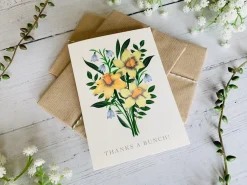 Becky Amelia Greeting Cards-'Thanks A Bunch' Greetings Card