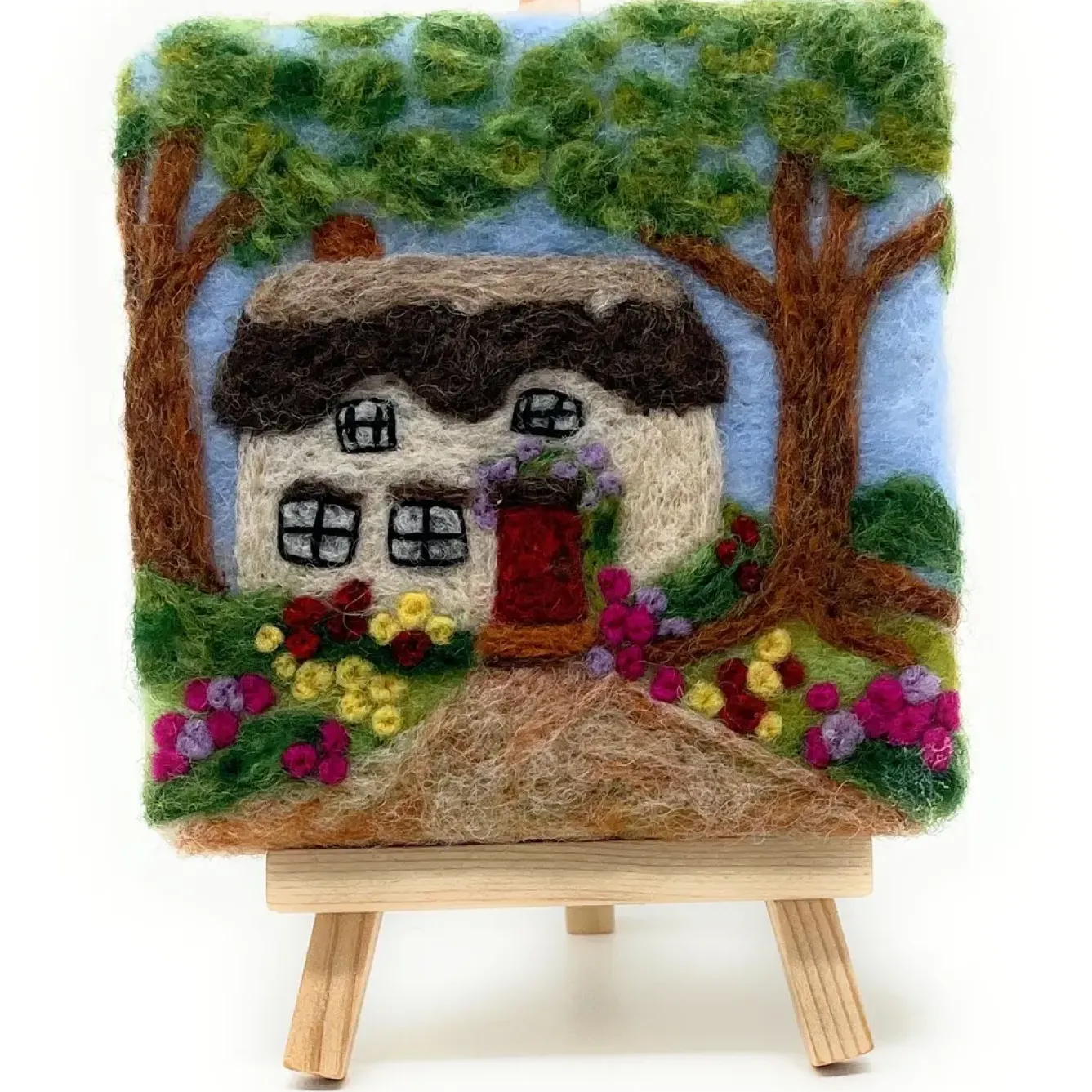 The Crafty Kit Co. Crafts|Children-Thatched Cottage Paint with Wool Needle Felting Kit