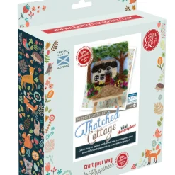 The Crafty Kit Co. Crafts|Children-Thatched Cottage Paint with Wool Needle Felting Kit