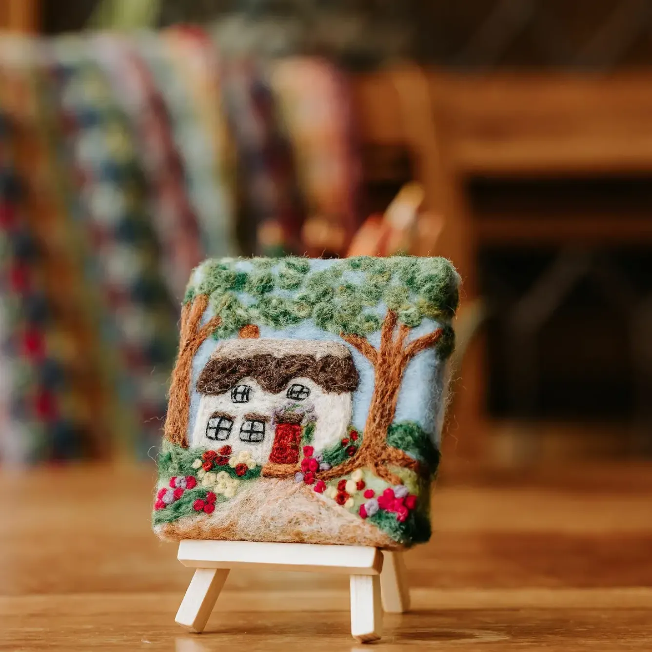The Crafty Kit Co. Crafts|Children-Thatched Cottage Paint with Wool Needle Felting Kit