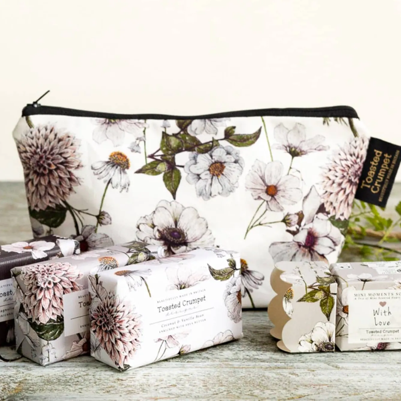 Toasted Crumpet Bags-The Blanc Collection (Pure) Small Makeup Bag