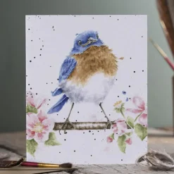 Wrendale Designs Greeting Cards-'The Bluebird' Blank Greetings Card