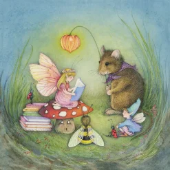 Moongazer Cards Greeting Cards-The Book Faeire Greeting Card