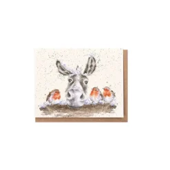 Wrendale Designs Greeting Cards-'The Christmas Donkey' Gift Enclosure Card