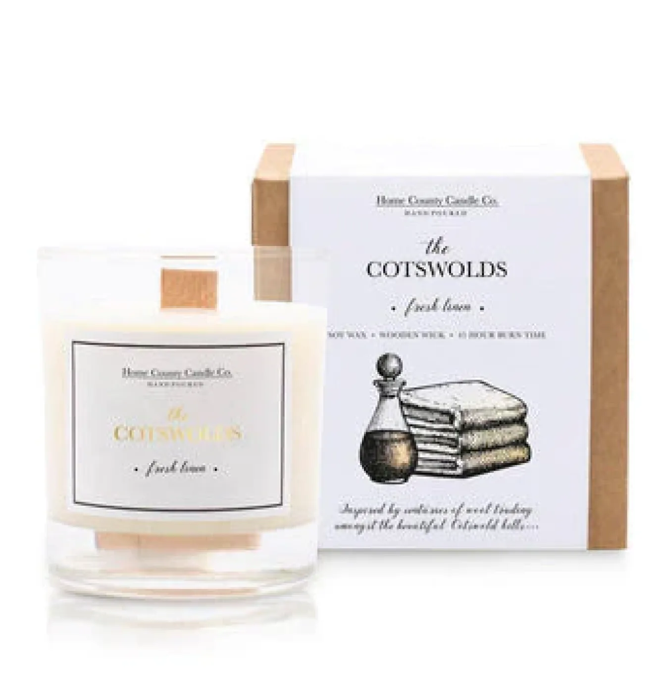 Home County Candles Home Fragrance-The Cotswolds Fresh Linen Candle
