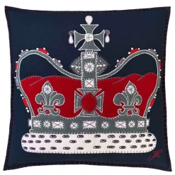 Jan Constantine Royal|Pillows & Throws-The Crown Pillow - Navy