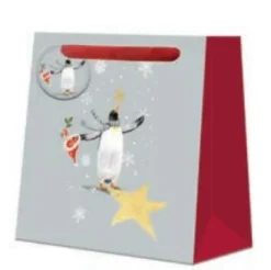 Penny Kennedy Stationery-The Curious Inksmith Penguin Joy Medium Gift Bag