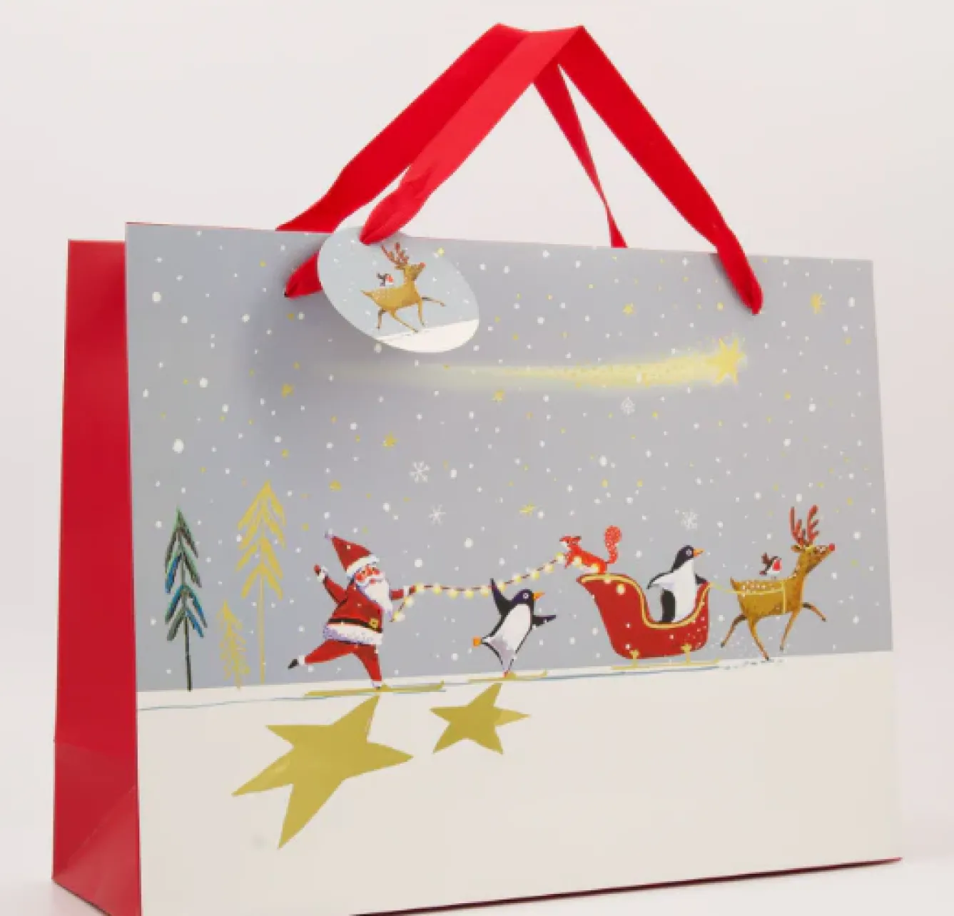 Penny Kennedy Christmas-The Curious Inksmith Penguin Friends Shopper Gift Bag