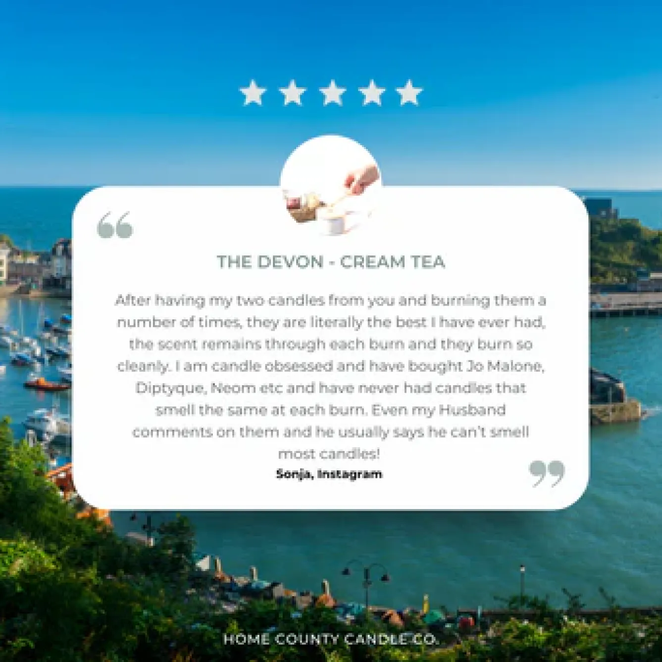 Home County Candles Home Fragrance-The Devon Cream Tea Candle