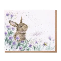 Wrendale Designs Greeting Cards-'The Meadow' Rabbit Blank Greetings Card