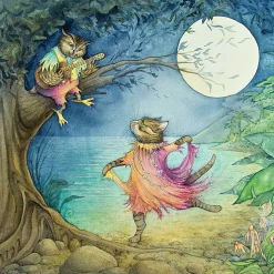 Moongazer Cards Greeting Cards-The Owl & the Pussy-Cat Dance Greetings Card
