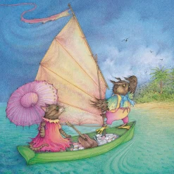 Moongazer Cards Greeting Cards-The Owl & the Pussy-Cat Boat Greetings Card