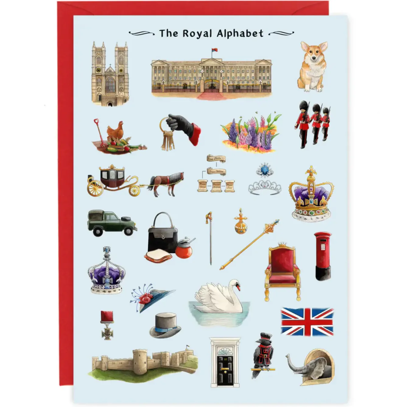 Yeti Greeting Cards-The Royal Alphabet Greeting Card
