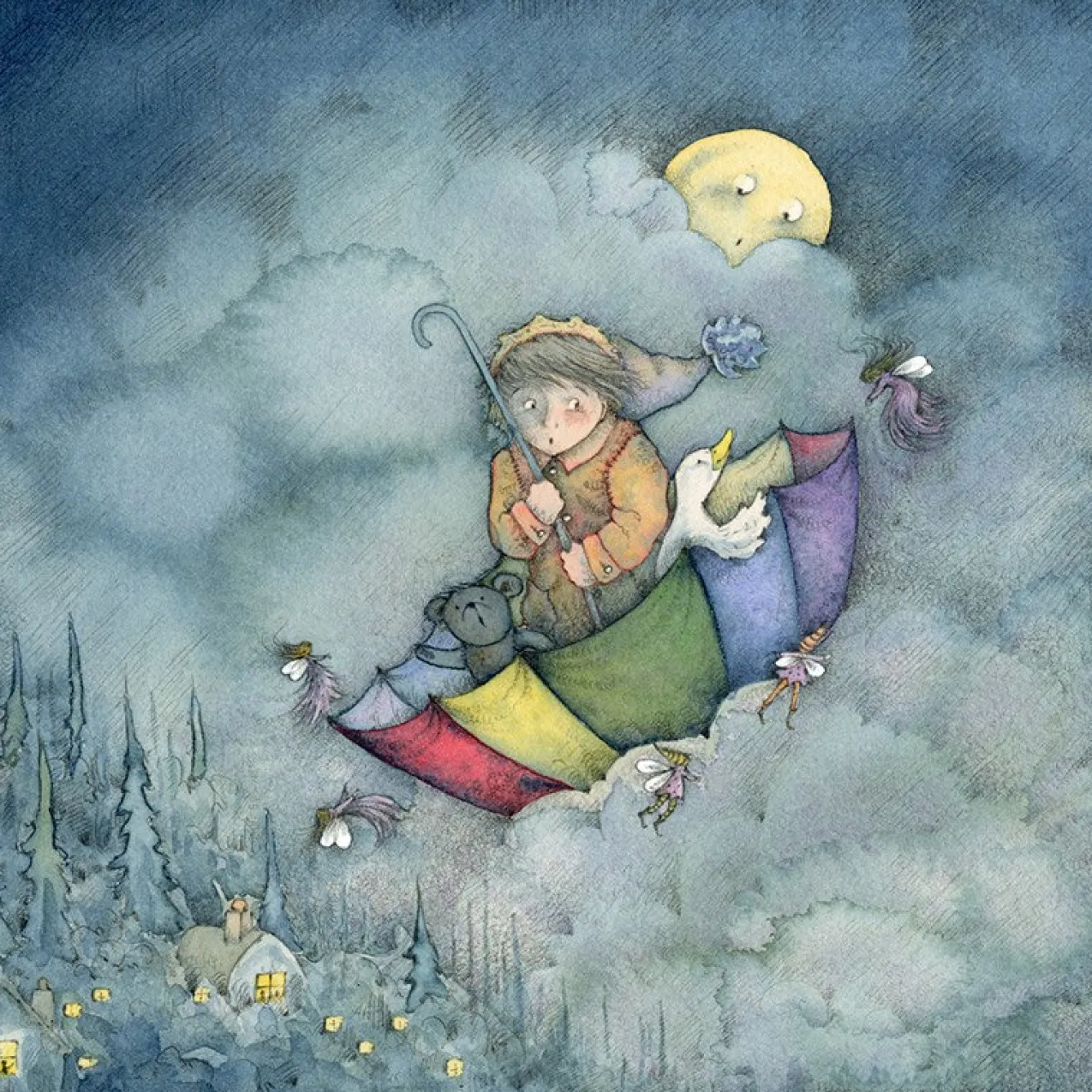 Moongazer Cards Greeting Cards-The Wind in a Frolic Greeting Card