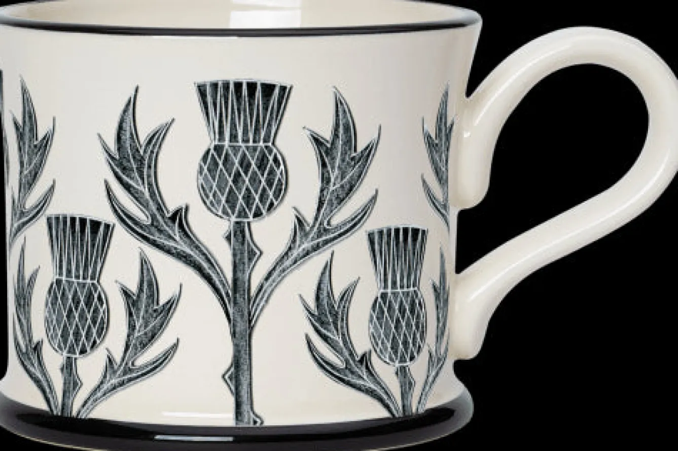 Moorland Pottery Whimsical|Flowers & Garden-Thistle Mug by