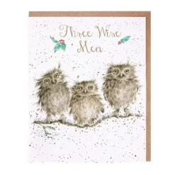 Wrendale Designs Christmas Cards|Seasonal Decor-'Three Wise Men' Owls Christmas Greeting Card