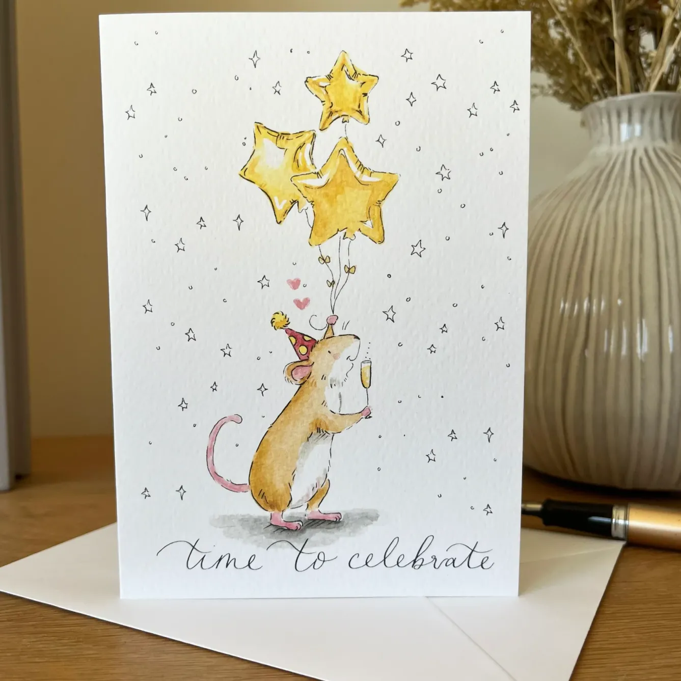 Ellie Hooi Illustration Greeting Cards-Time to Celebrate Greeting Card