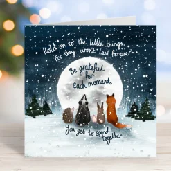 Fox Under The Moon Christmas Cards-'Together' Greeting Card