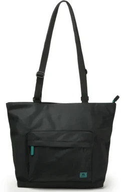 Ori London Bags-Trafalgar Tote B All Black Teal Capsule Recycled Cavas Tote- Medium
