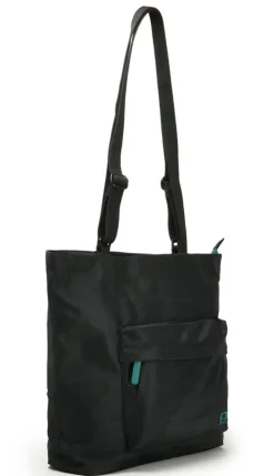 Ori London Bags-Trafalgar Tote B All Black Teal Capsule Recycled Cavas Tote- Medium