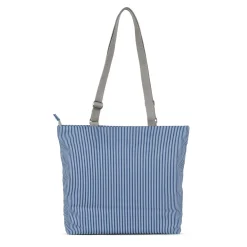 Ori London Bags-Trafalgar Tote B Hickory Stripe Recycled Cavas Tote- Medium