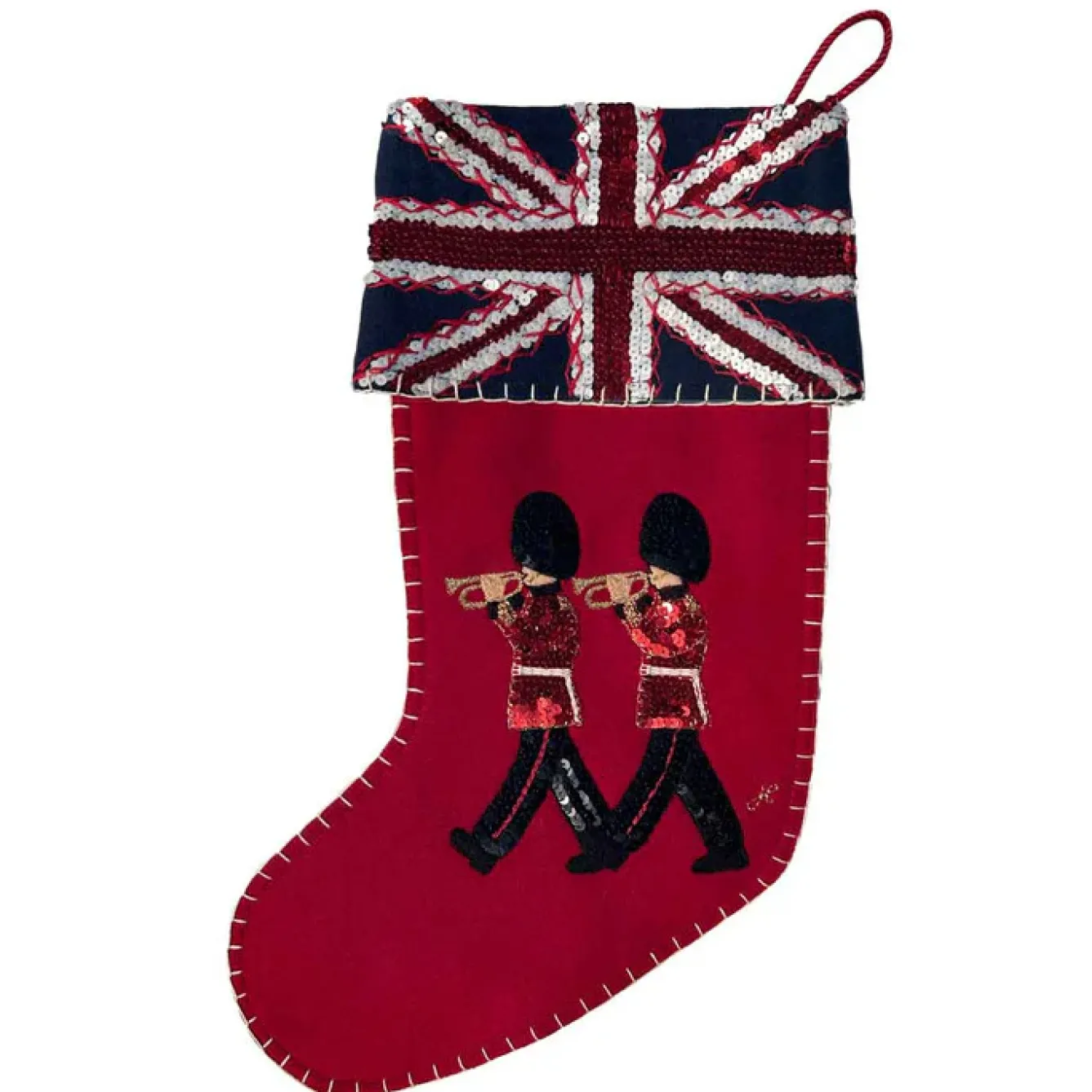 Jan Constantine Seasonal Decor-Trumpeter Christmas Stocking - Red