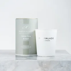 Marmalade of London Home Fragrance-Tuscan Lime & Basil Luxury Glass Votive Candle