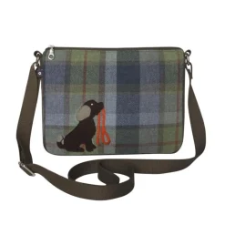 Earth Squared Bags Bags-Tweed Applique Brown Dog Messenger Bag