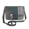 Earth Squared Bags Bags-Tweed Applique Cat with Scarf Messenger Bag