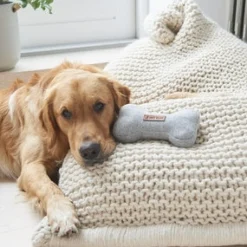 Sweet William Pets-Tweed Dog Bone Shaped Dog Toy - Grey