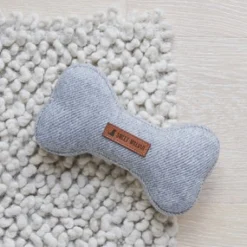 Sweet William Pets-Tweed Dog Bone Shaped Dog Toy - Grey