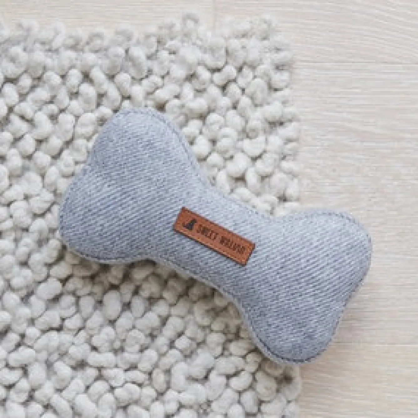 Sweet William Pets-Tweed Dog Bone Shaped Dog Toy - Grey