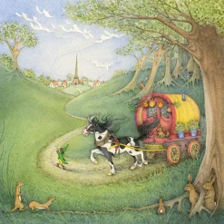 Moongazer Cards Greeting Cards-Upon Their Merry Way Greeting Card