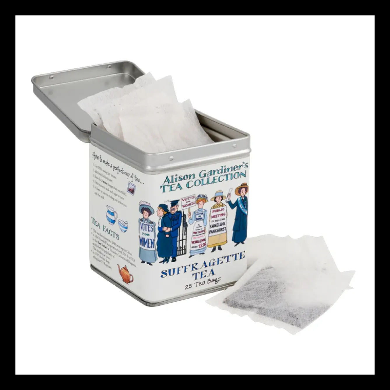 Alison Gardiner Tea-USA Suffragettes Tea Bags with Caddy