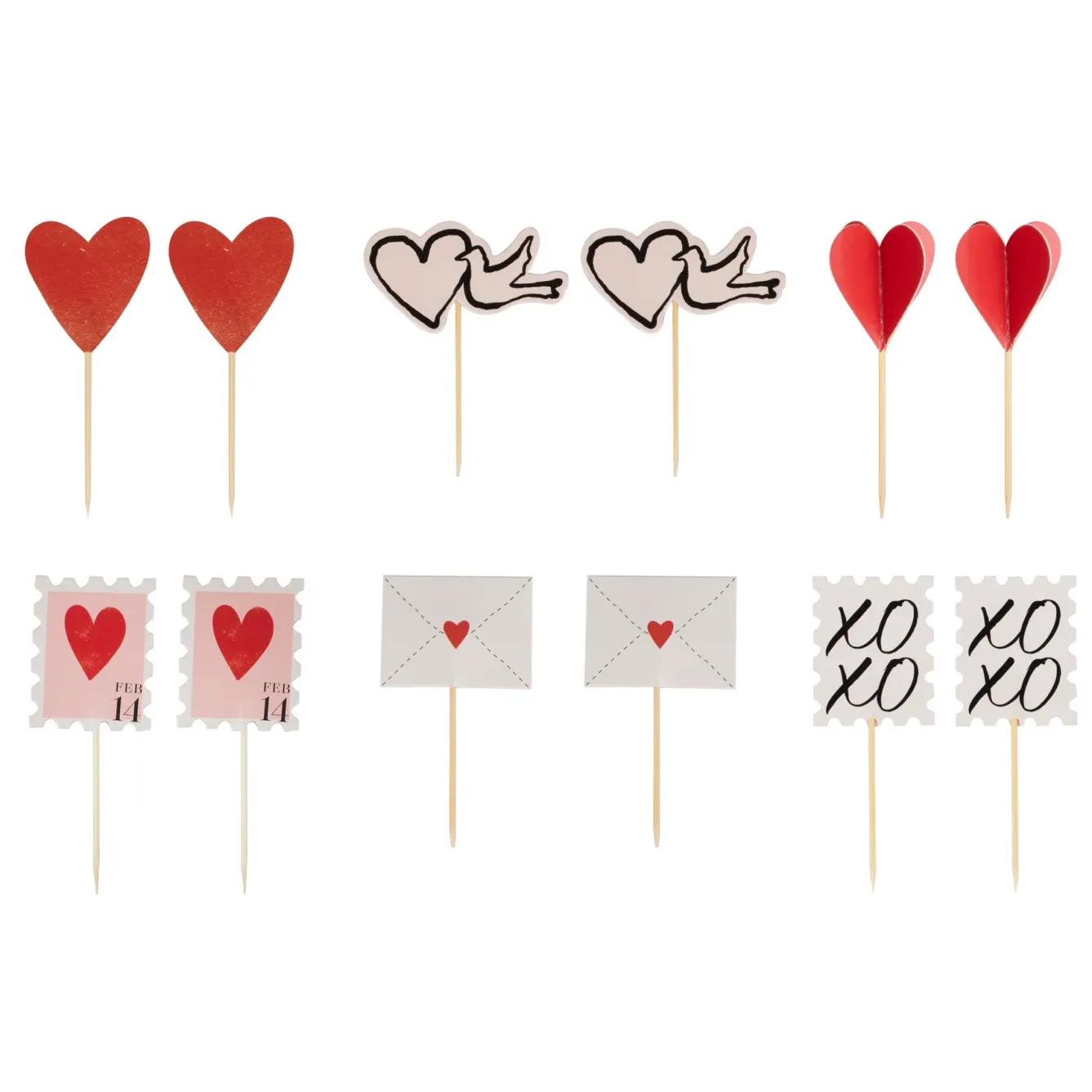 Ginger Ray Valentine's Day|Seasonal Decor-Valentines Cupcake Toppers