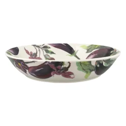 Emma Bridgewater Bowls & Dishes-Vegetable Garden Aubergine & Flowers Medium Pasta Bowl